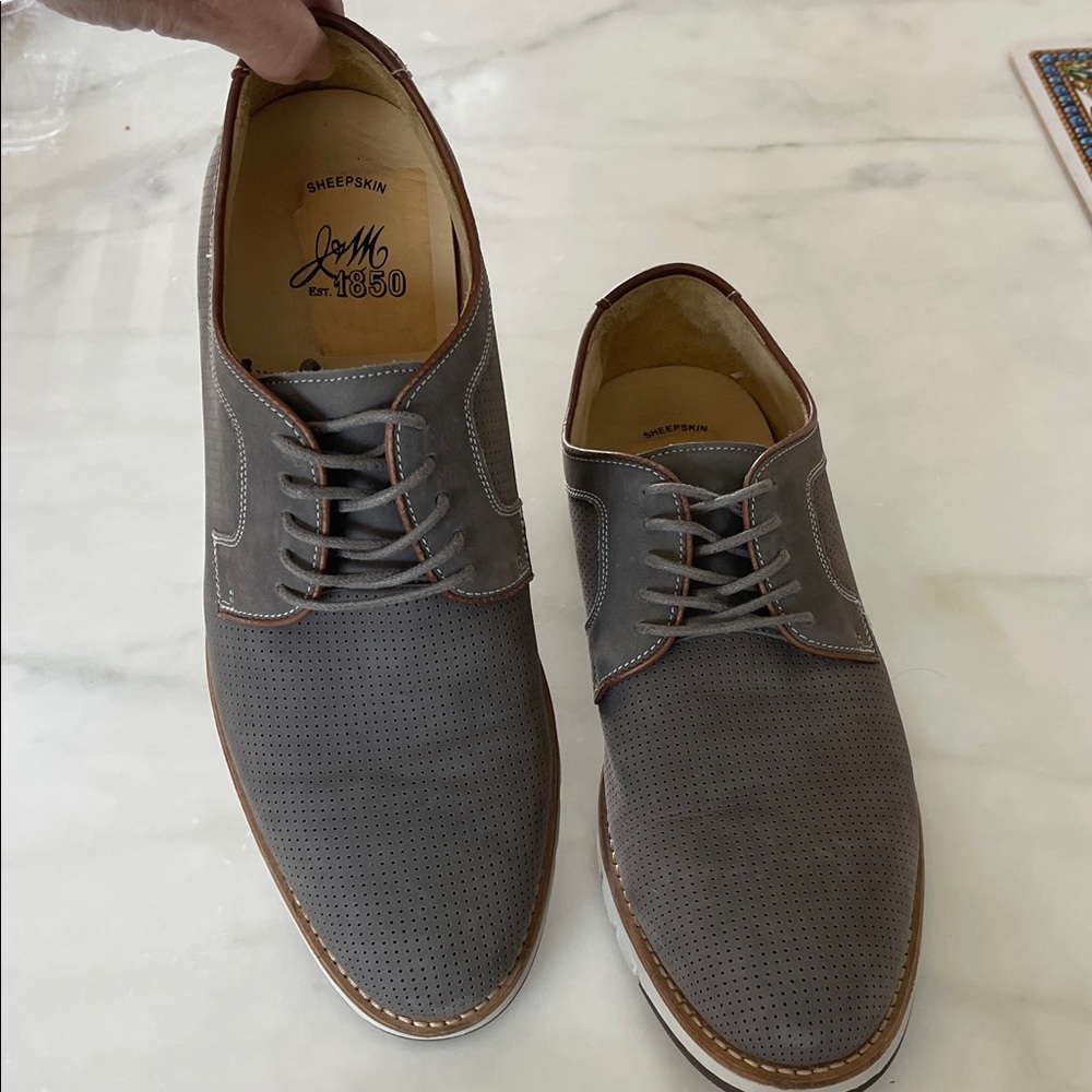 Johnston & Murphy Gray Oxfords
